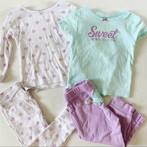 Carters Baby Girl 4 Piece 100% Snug Fit Cotton PJs
